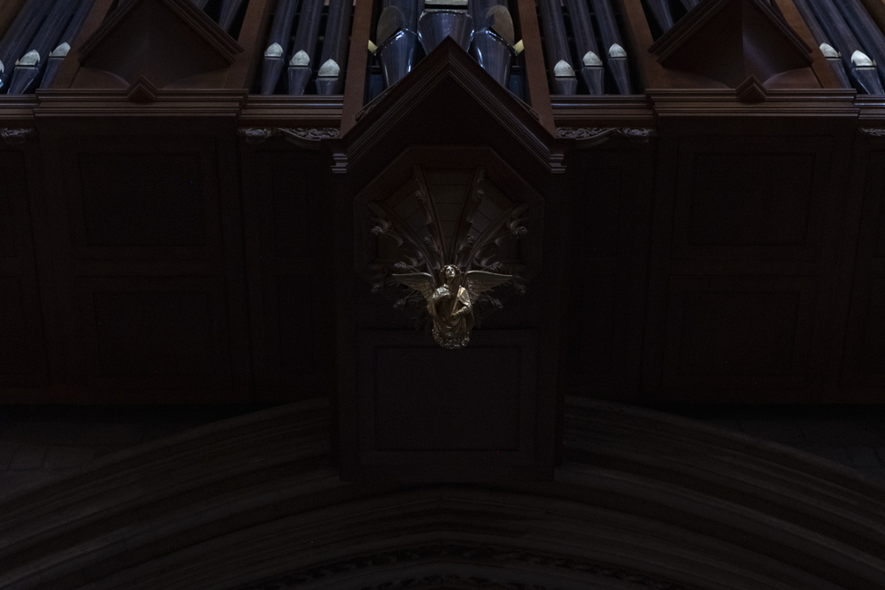 Organ pipe angel Worcester Cathedral